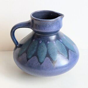 MCM Vintage KMK Ceramic Handled Purple & Green Vase Jug Viola